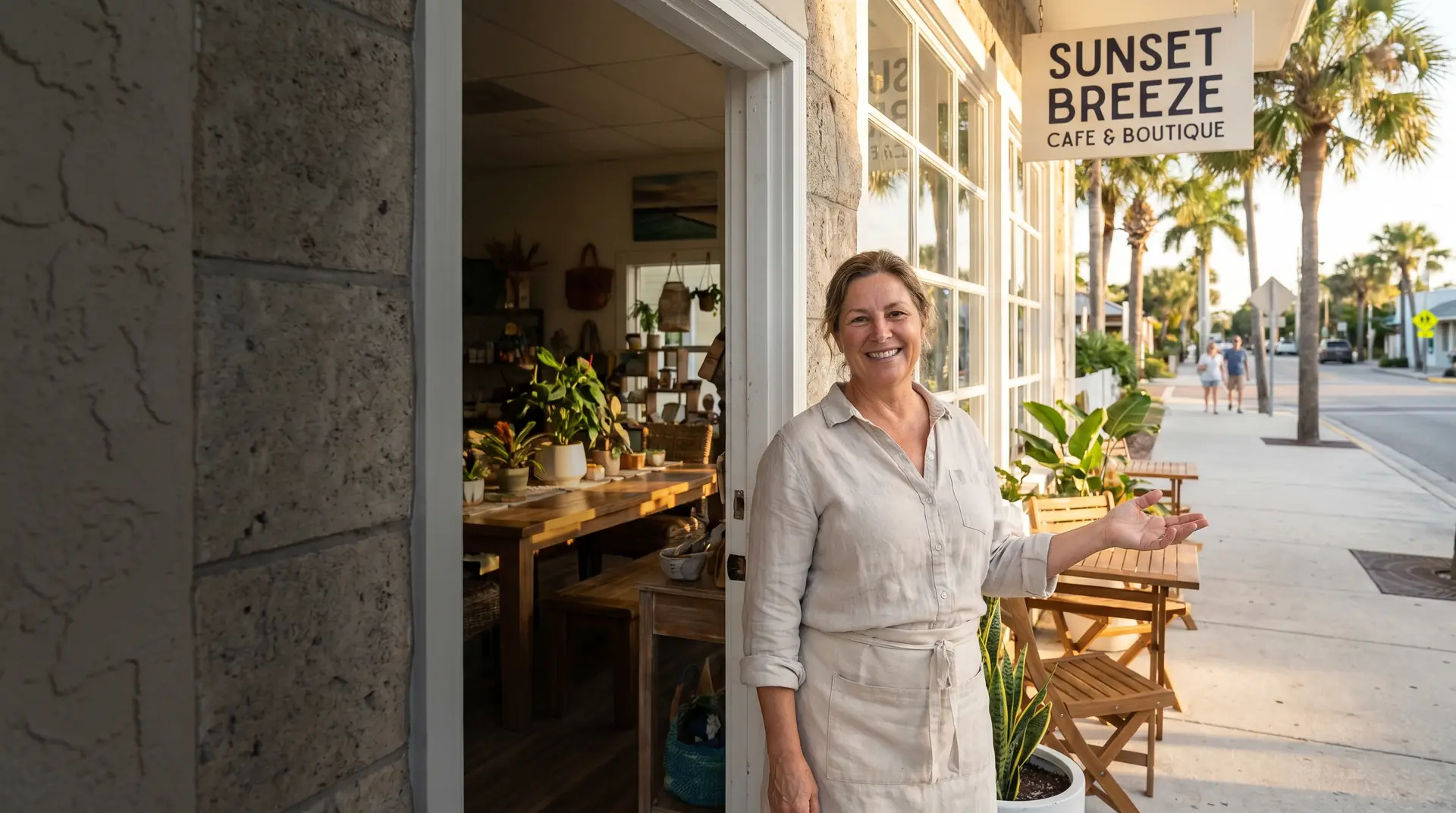A Florida small-business storefront that a business owners policy bundles property and liability coverage for