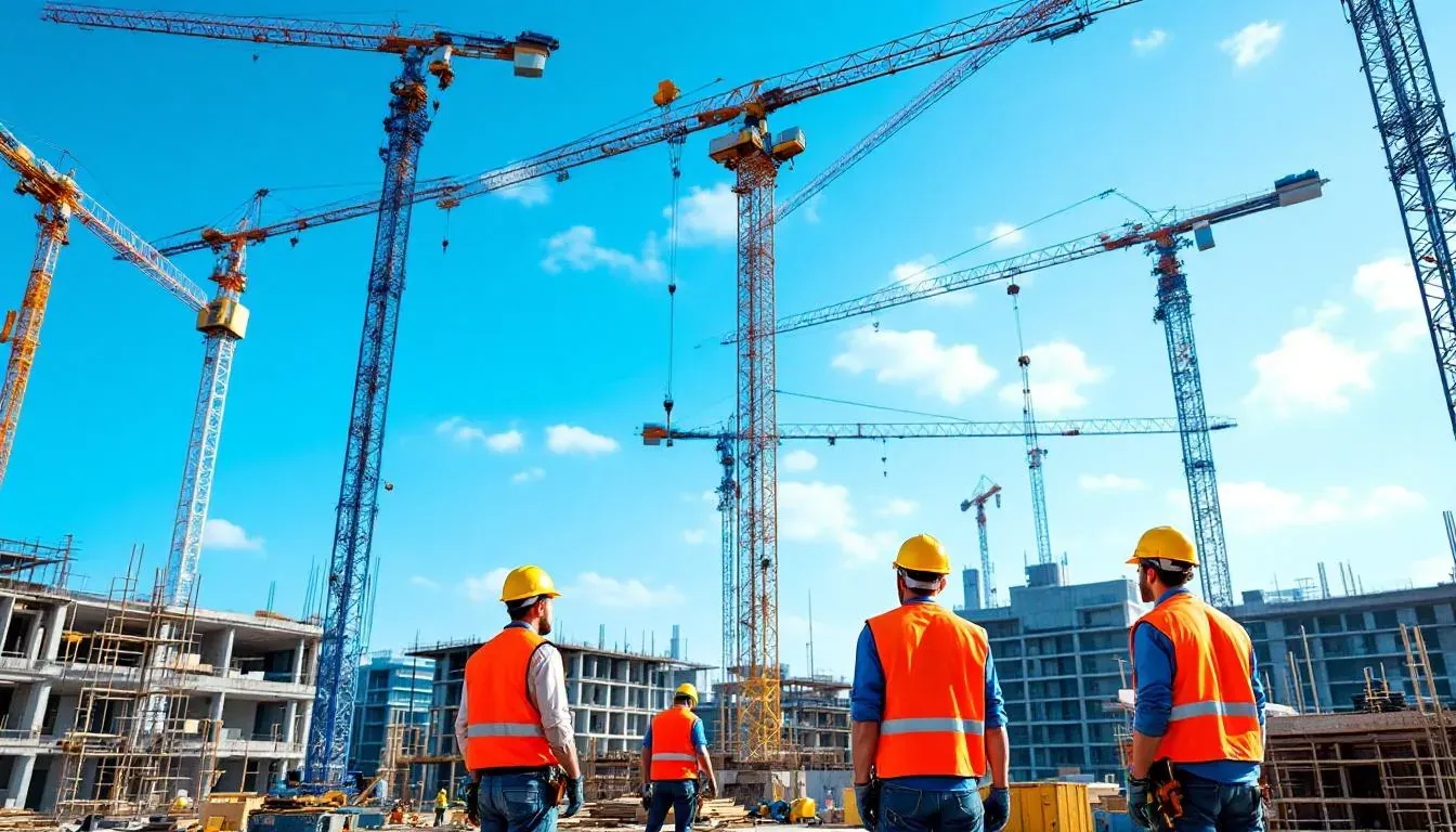 Contractor workers on a construction site