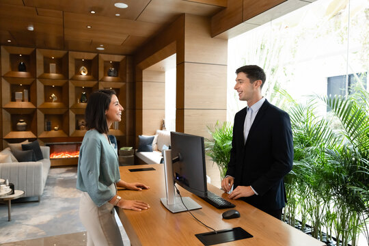 Modern hotel lobby