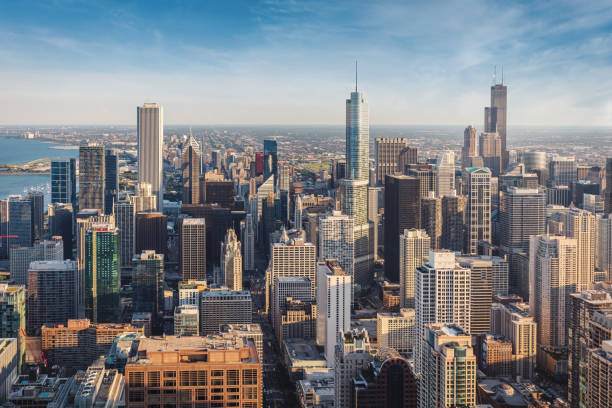 Commercial business district skyline