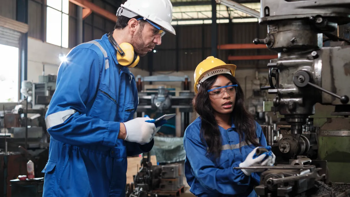 Manufacturing workers in a facility